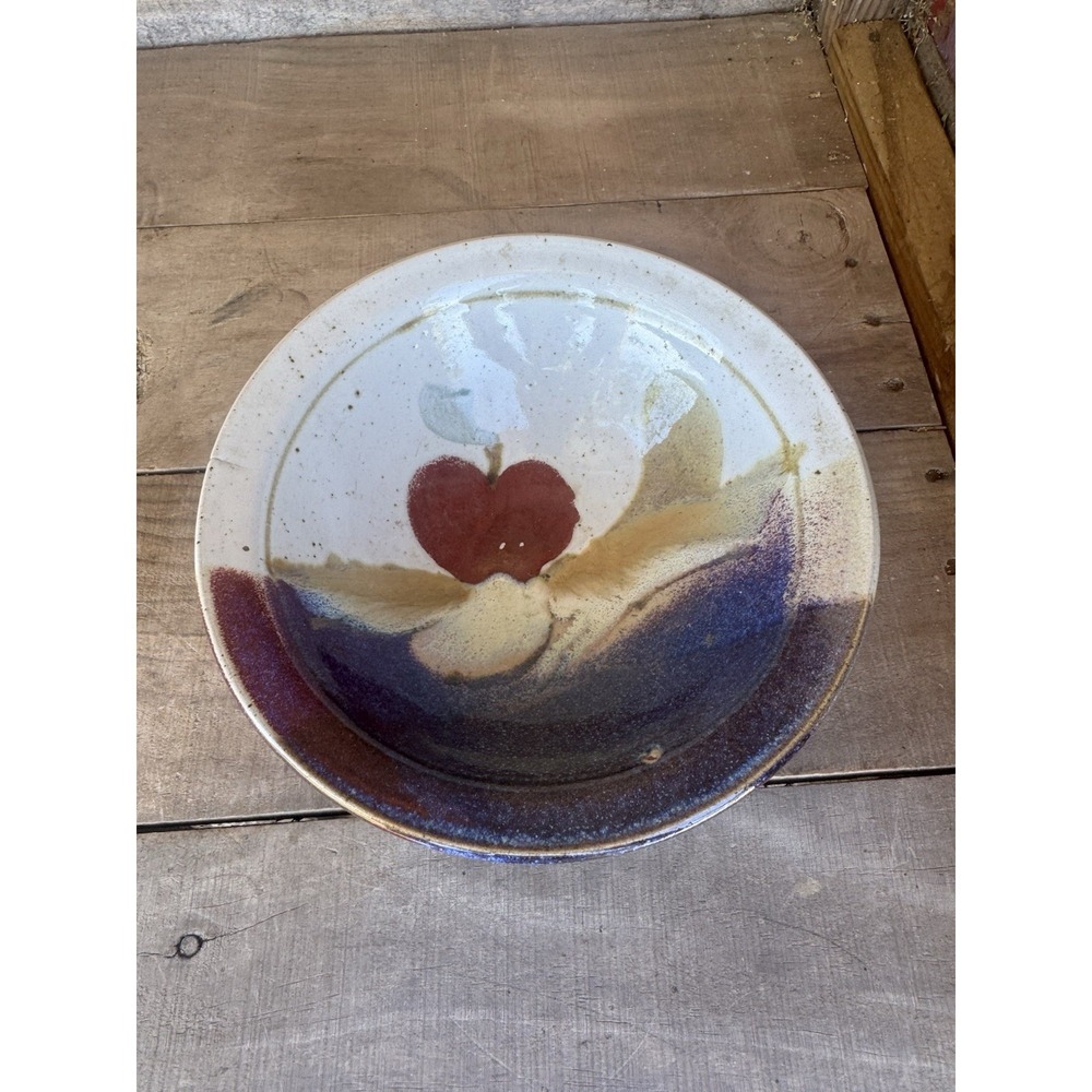 Vintage Chapelle Studio Pottery Apple Motif Cottage Core Stoneware Bowl